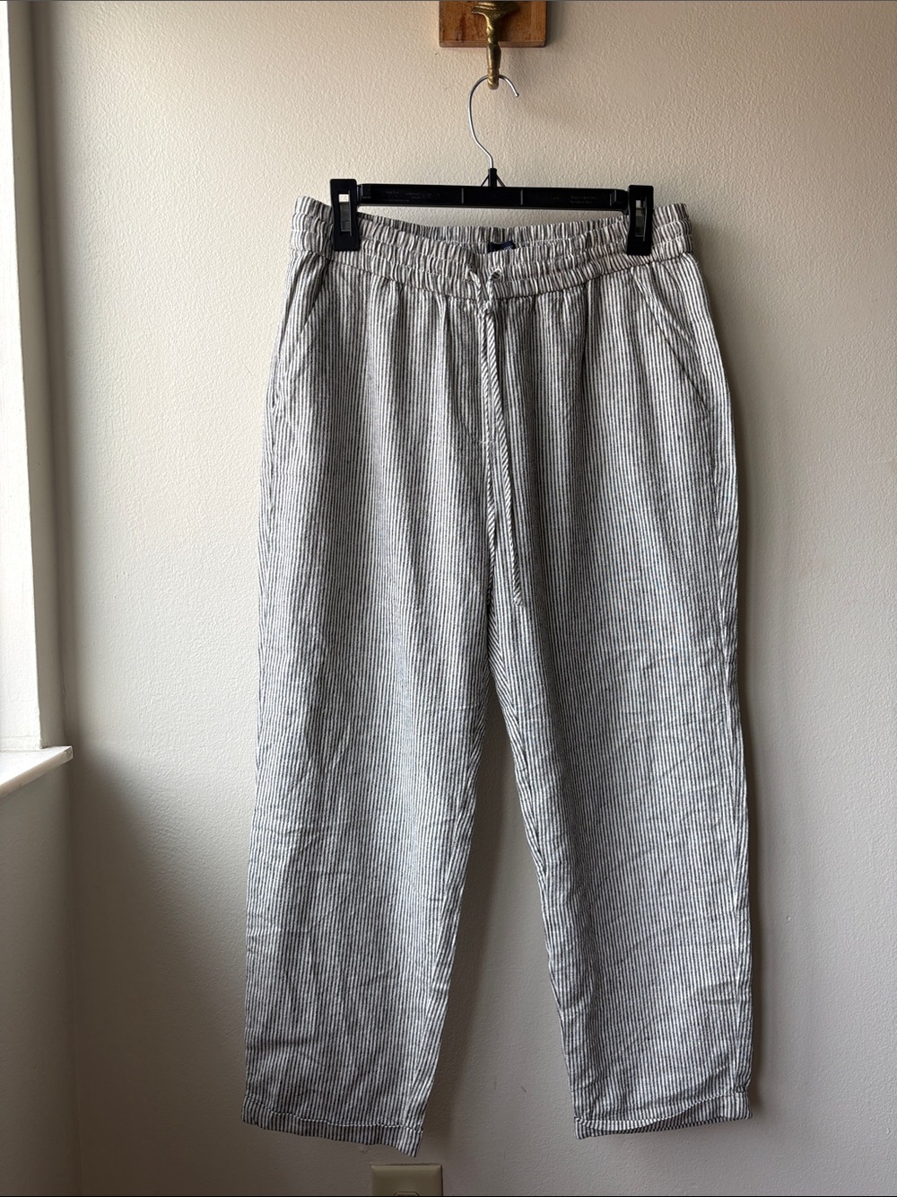 J. Crew Women’s Striped Linen Blend Cropped Pants Size 8